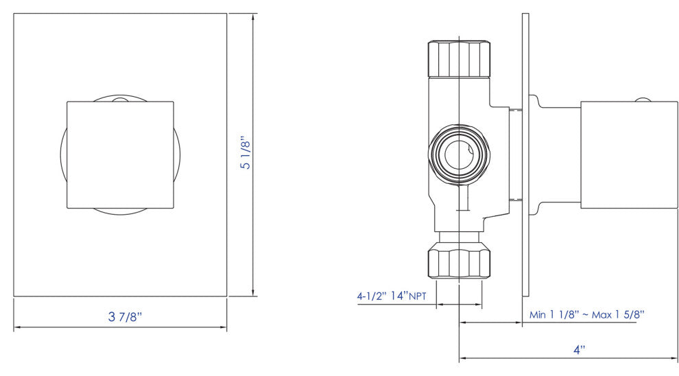 ALFI Brand AB9209-BN Brushed Nickel Modern Square 3 Way Shower Diverter