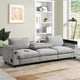 Alice Chenille Sectional Sofa, Bluetooth Speakers & USB Charger, Gray