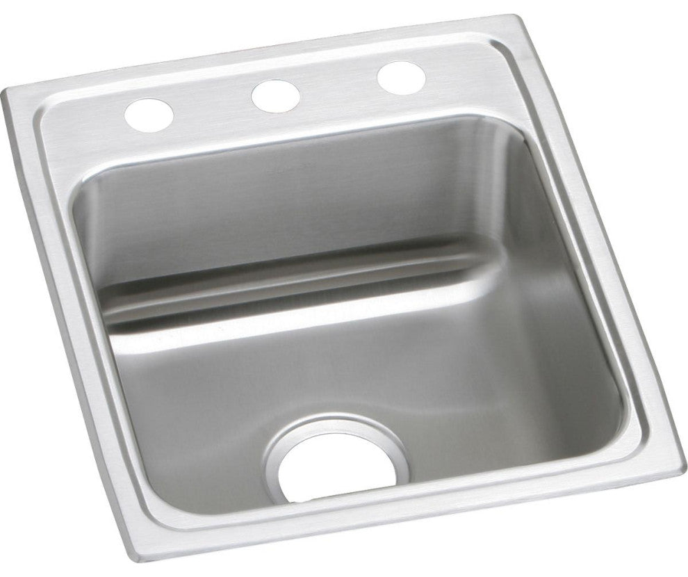 LR1720OS4 Lustertone Classic Stainless Steel 17" x 20" Drop-in Sink, OS4 Holes