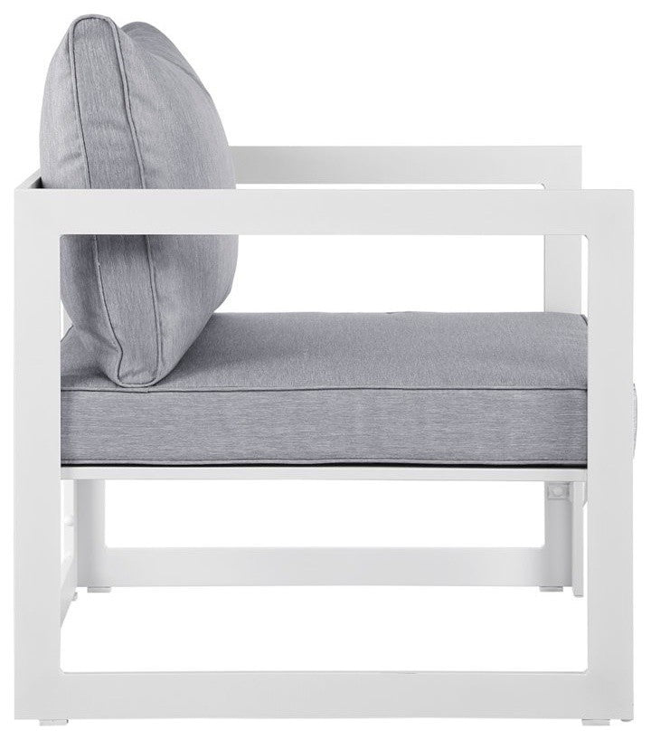 Modway Fortuna 10 Piece Outdoor Patio Sectional Sofa Set, White Gray