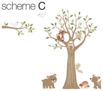 Tree With Forest Friends, Color Scheme C