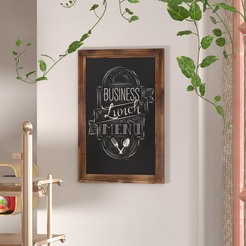 Canterbury Wall Mount Magnetic Chalkboard Sign Set-20" x 30", Torched Brown, 20" X 30"
