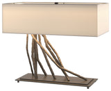 Brindille Table Lamp, Dark Smoke, Flax Shade