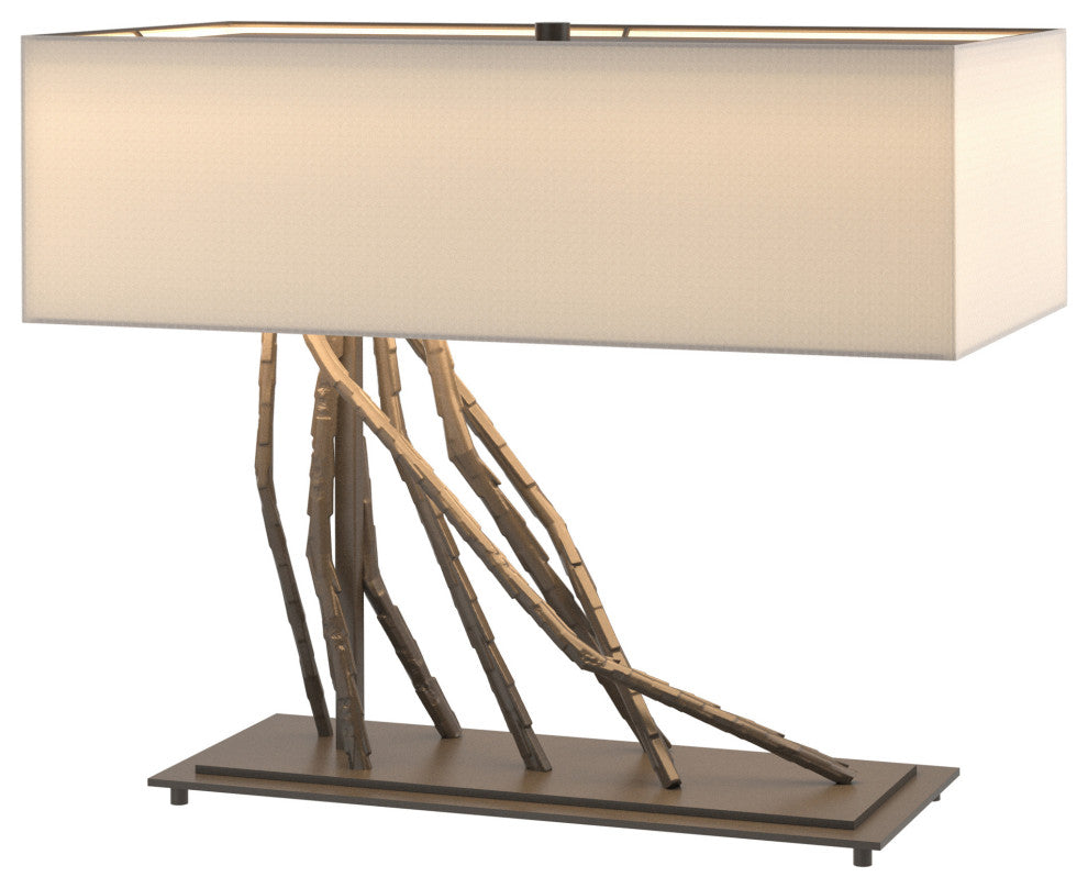 Brindille Table Lamp, Dark Smoke, Flax Shade