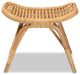 Modern Bohemian Natural Brown Rattan Ottoman