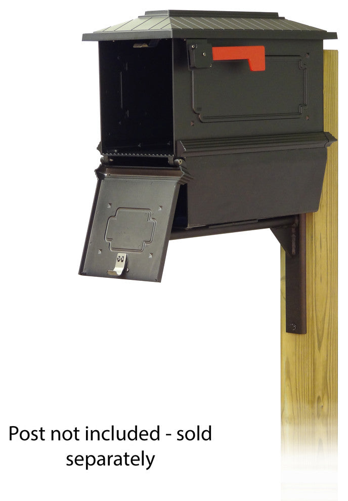 Kingston Mailbox With Newspaper Tube & Ashley Front Mailbox Mounting Bracket