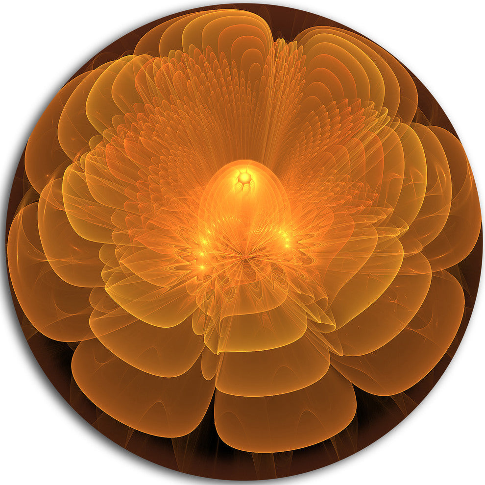 Water Lily Digital Art Fractal Flower, Floral Round Wall Art, 11"