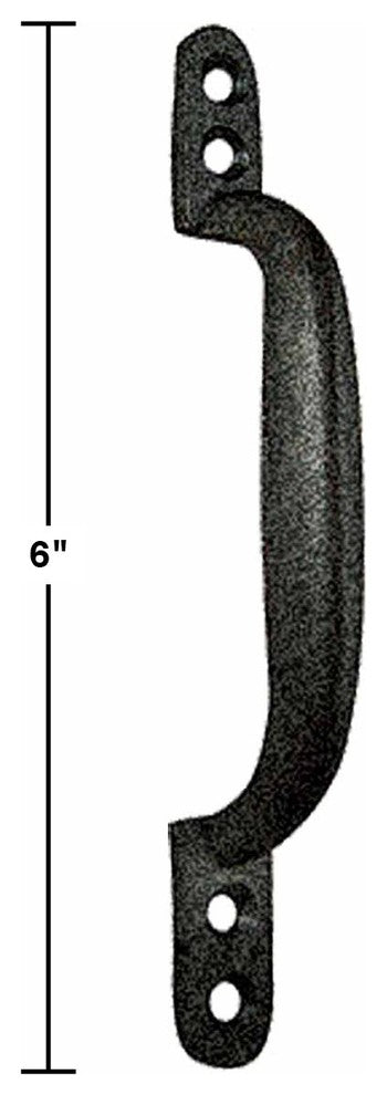 10 Door Pull Black Wrought Iron Pull 6" |