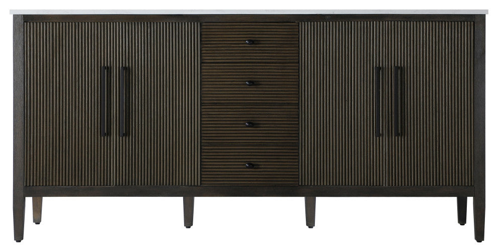 Home Living 72" Double Bathroom Vanity, Chocolate Oak