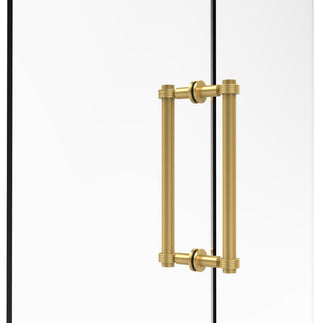 Contemporary 12" Grooved Accent Back to Back Shower Door Pull, Polished Brass