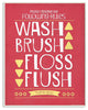 Red "Observe The Following Rules" Bathroom Art Wall Plaque