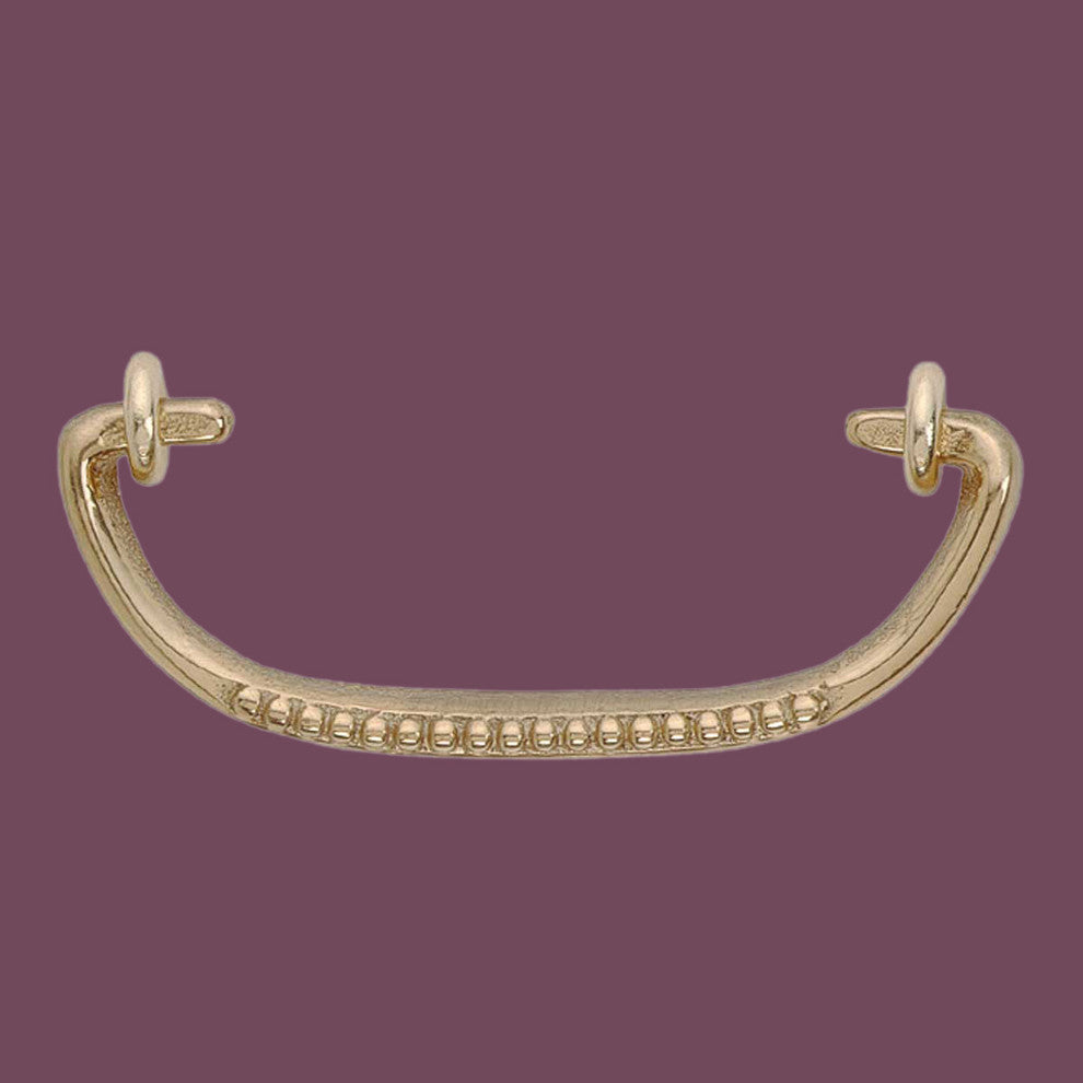 Cabinet Pull Bright Solid Brass Dimpled Bail Replacement |