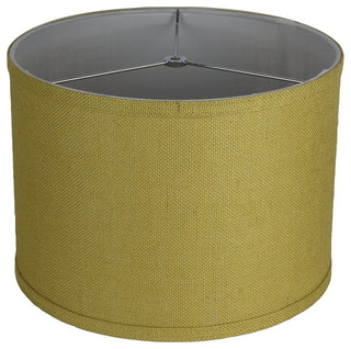 Classic Drum Burlap Lampshades, Mustard Yellow, 14"