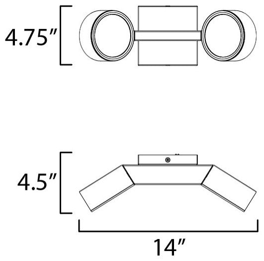 ET2 E30521 Embrace 5" Tall Wall Sconce - Black