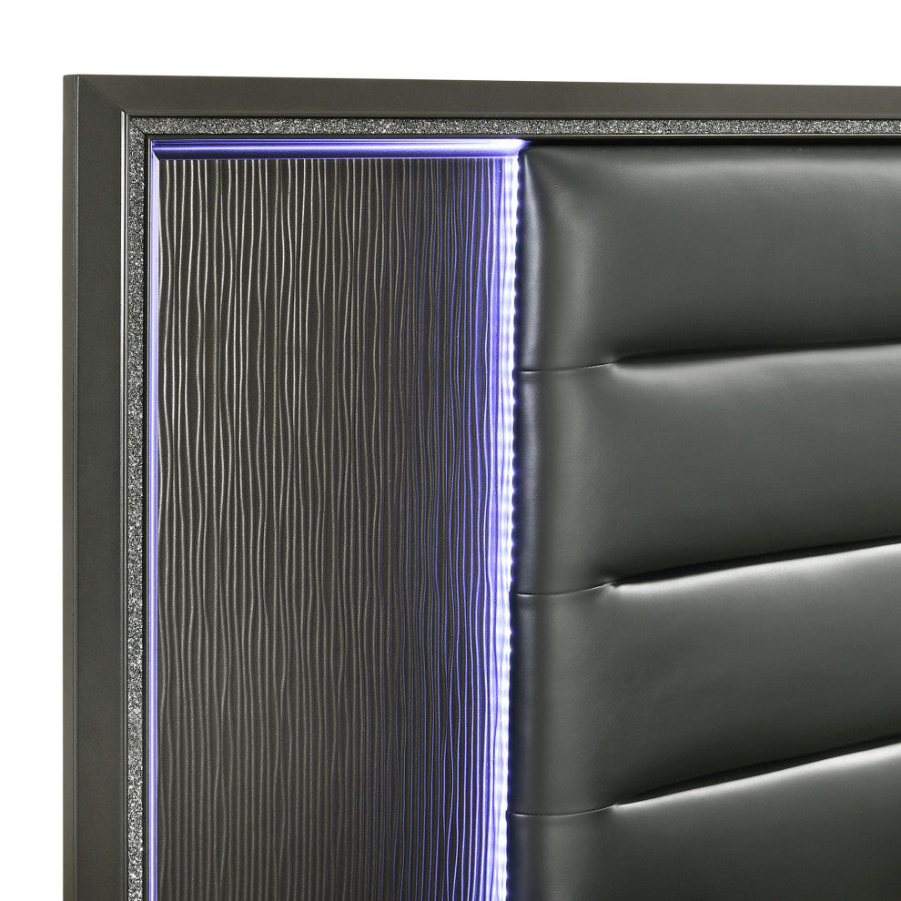 Picket House Furnishings Faris Panel 5PC Bedroom Set in Black