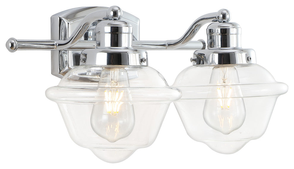 Orleans Iron LED Vanity Light, Chrome, 2 Bulb