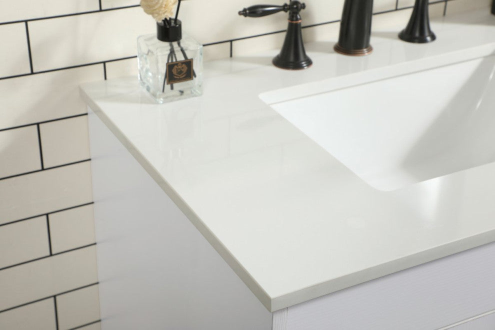 Home Living 19" Modern White-Light Bathroom Vanity