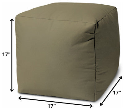 17  Cool Dark Tan Khaki Solid Color Indoor Outdoor Pouf Ottoman