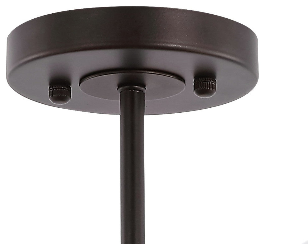 Jaymes 20" 3-Light Farmhouse Iron LED Semi Flush Mount, Oil Rubbed Bronze/Clear
