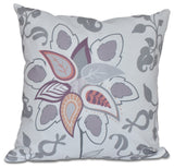 Paisley Pop, Floral Print Pillow, Gray, 16"x16"
