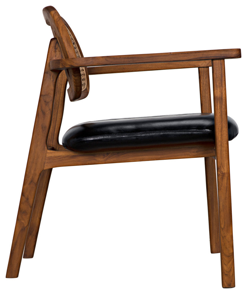 Tolka Chair, Teak With Leather Seat