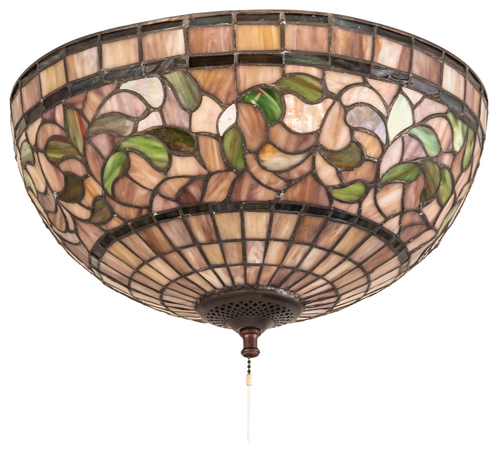 16 Wide Tiffany Turning Leaf Flushmount