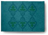 Fancy Leaves Soft Chenille Area Rug, Teal, 5'x7'