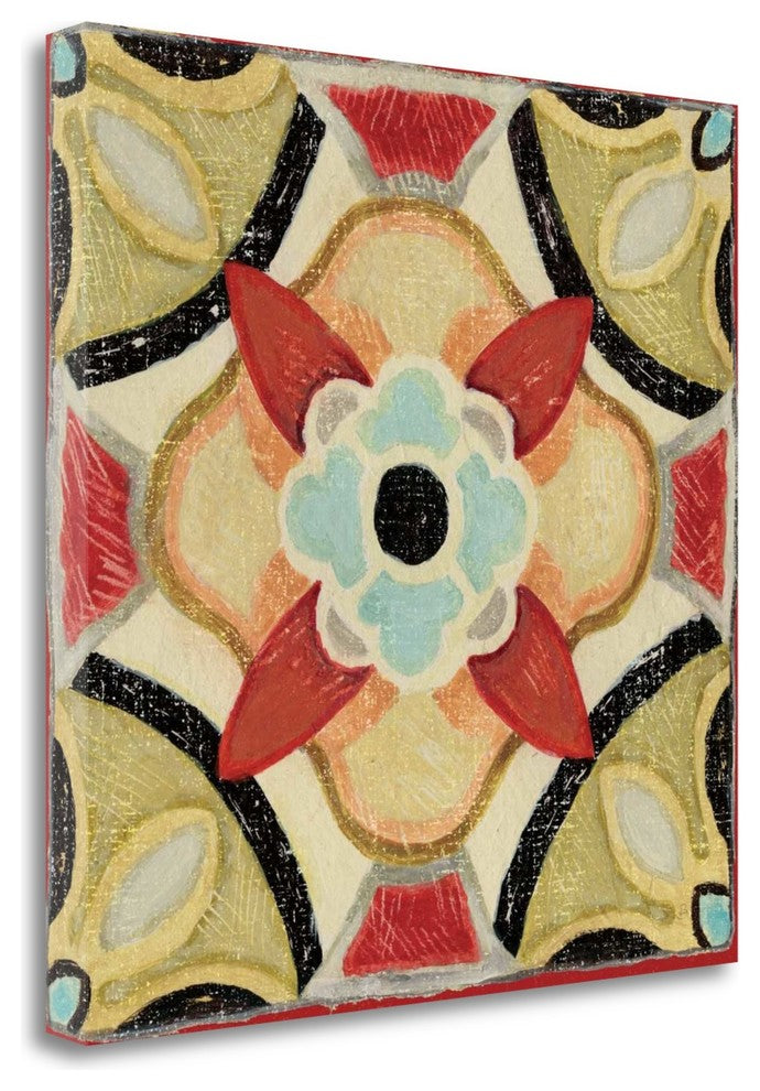 "Bohemian Rooster Tile Square IV" By Daphne Brissonnet, Gallery Wrap Canvas