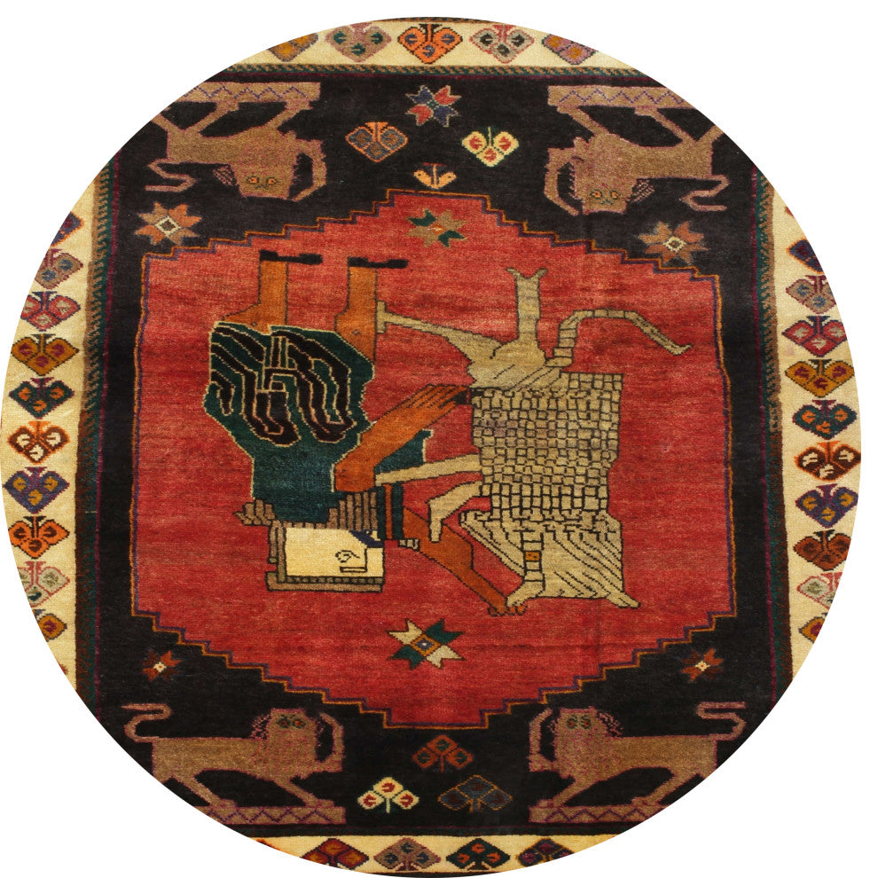 Ahgly Company Indoor Round Traditional Area Rugs, 4' Round