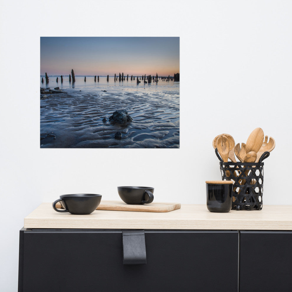 Low Tide At Battery Landscape Photo, Beach Unframed Wall Art Print, 16" X 20"