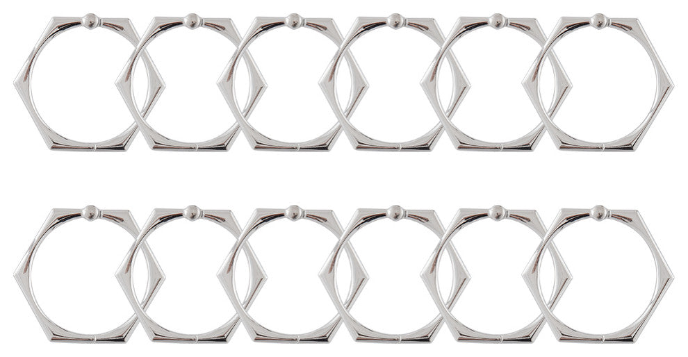 Utopia Alley Shower Hooks - Shower Curtain Rings for Bathroom, Set of 12, Chrome