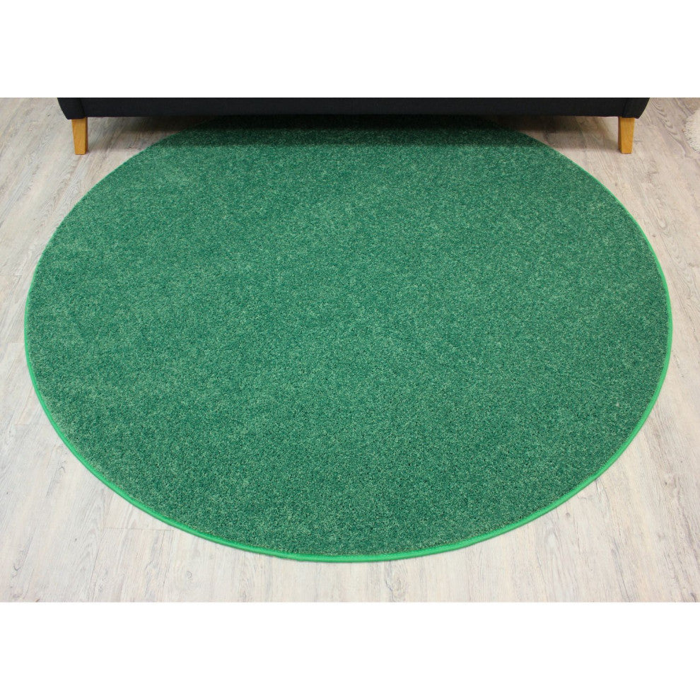 Kids Crazy Carpet Home & School Area Rugs, People Pet Friendly, Shamrock, Round 5'