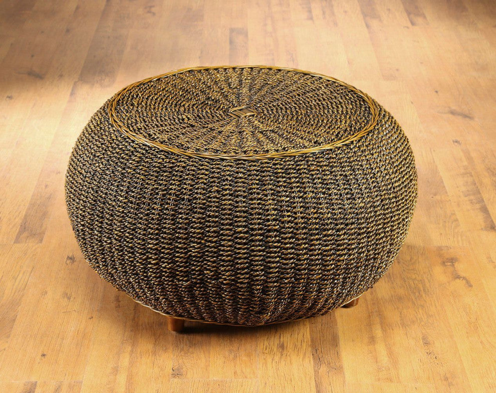 Irven Round Hand Woven Pouf