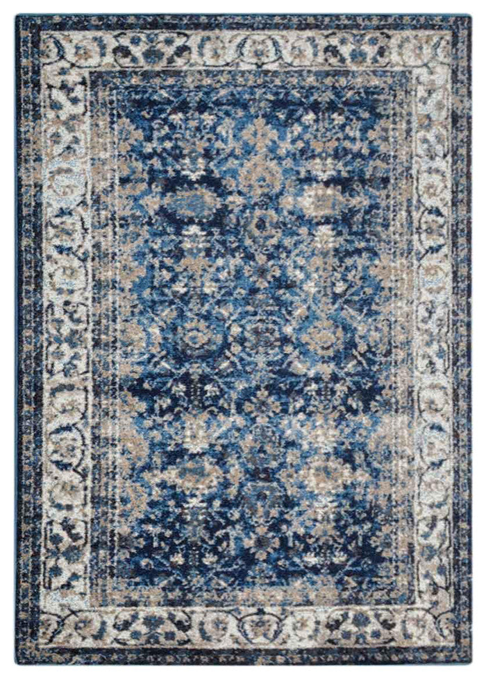 MACHINE MADE HEATSET POLYPROPYLENE AREA RUGS -Ivory Blue Color,Oriental Design
