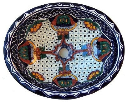 Blue Mesh Ceramic Talavera Sink