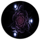 Purple Fractal Flower On Dark, Flower Large Disc Metal Wall Art, 36"
