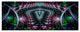Strange Fractal Design on Black, Abstract Wall Art Canvas, 70"x28", 6 Panels