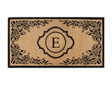 A1HC First Impression Hand Crafted Ella Entry Coir Monogrammed Double Doormat, E