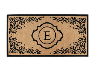 A1HC First Impression Hand Crafted Ella Entry Coir Monogrammed Double Doormat, E