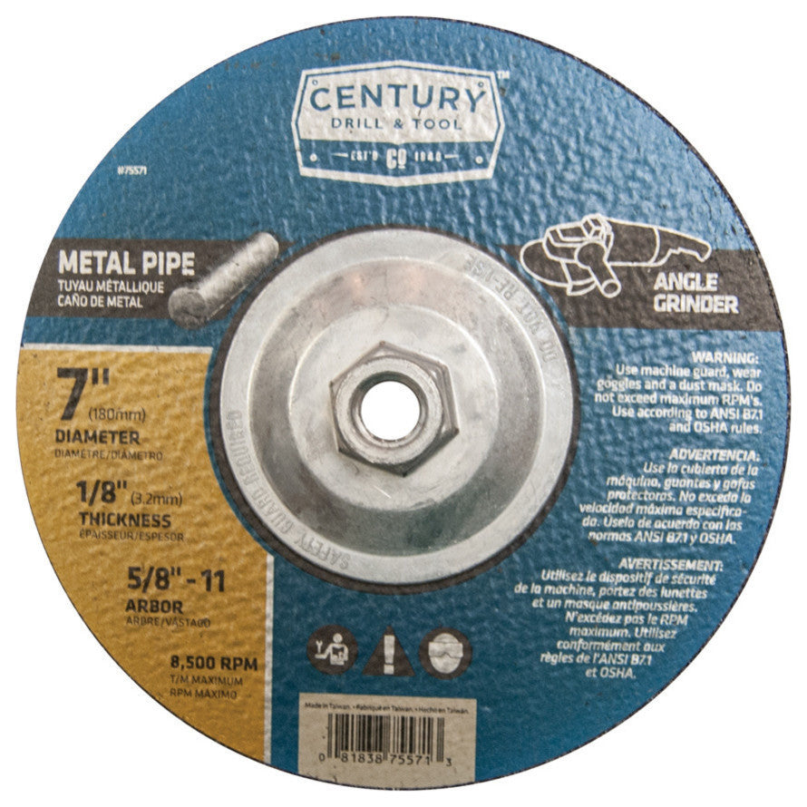 Type 27 Abrasive Metal Grinding Wheel, 7"x1/8"