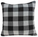 HomeRoots Square Buffalo Check Gray Accent Pillow