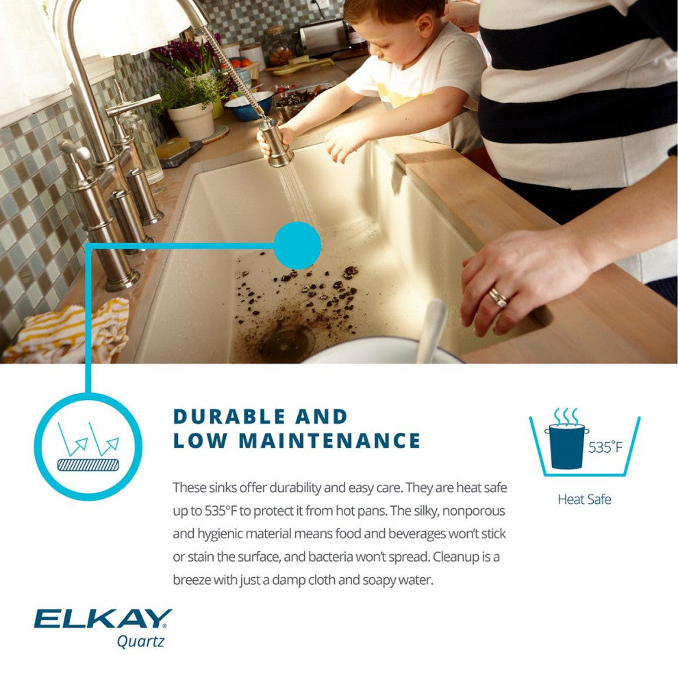 Elkay Quartz Classic Dual Mount Bar Sink Kit, Black