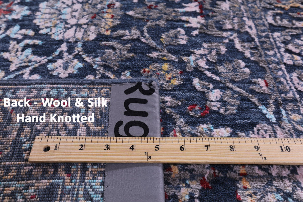 Runner Wool and Silk Persian Hand-Knotted Rug 2' 7" X 12' 5" Q11818
