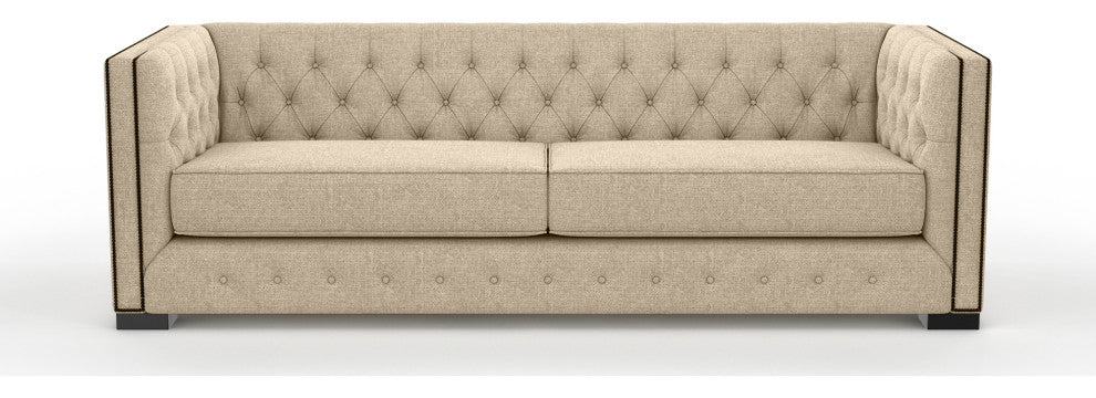 Nativa Interiors Mirel 94" Sofa, Flax, Deep Plush Depth