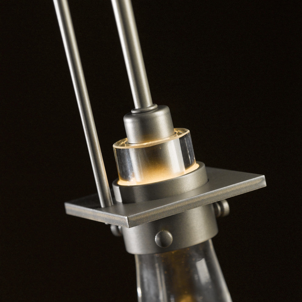 Erlenmeyer Small Mini Pendant, Dark Smoke Finish, Clear Glass