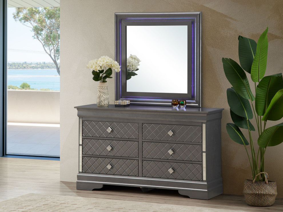 Verona 6-Drawer Dresser, Charcoal