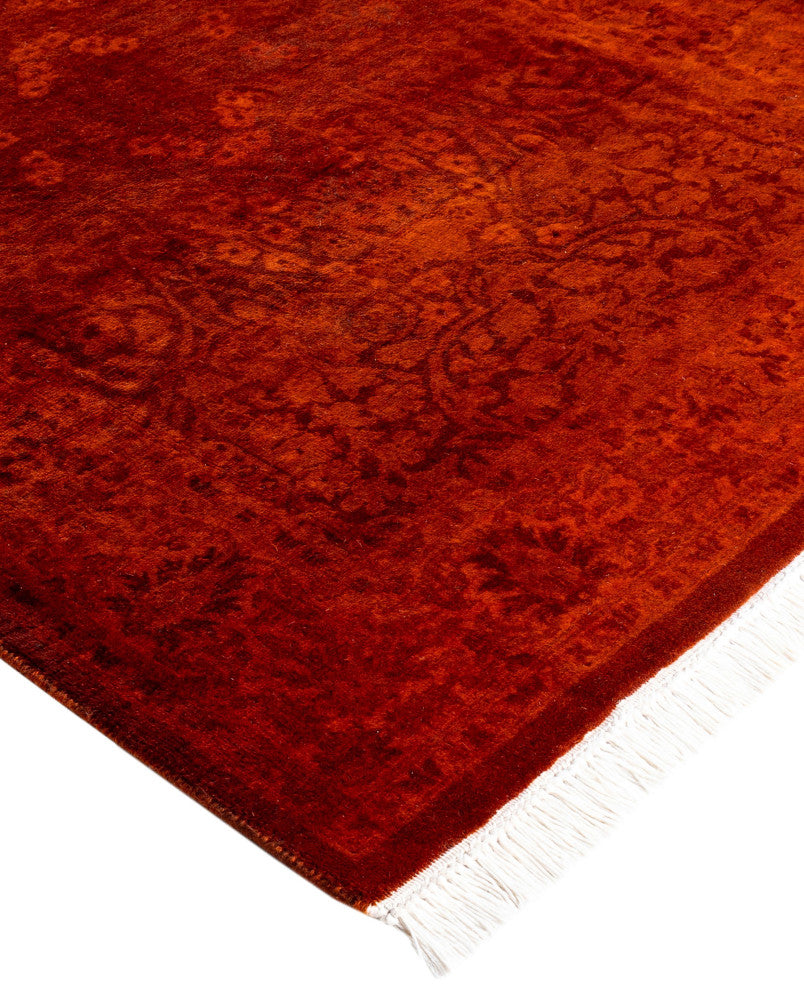 Overdyed One-of-a-Kind Hand-Knotted Area Rug Orange, 2' 7" x 10' 1"
