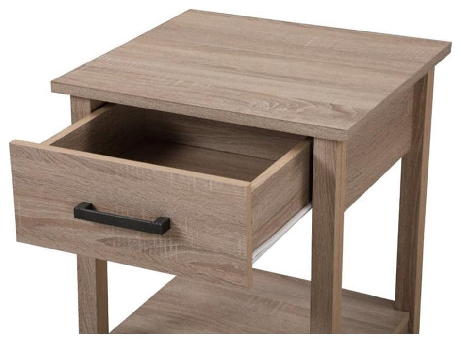 Glory Furniture Salem 1 Drawer Nightstand in Sandle Wood