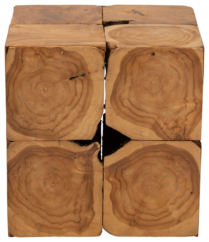 Kamilla Natural Brown Teak Root End Table