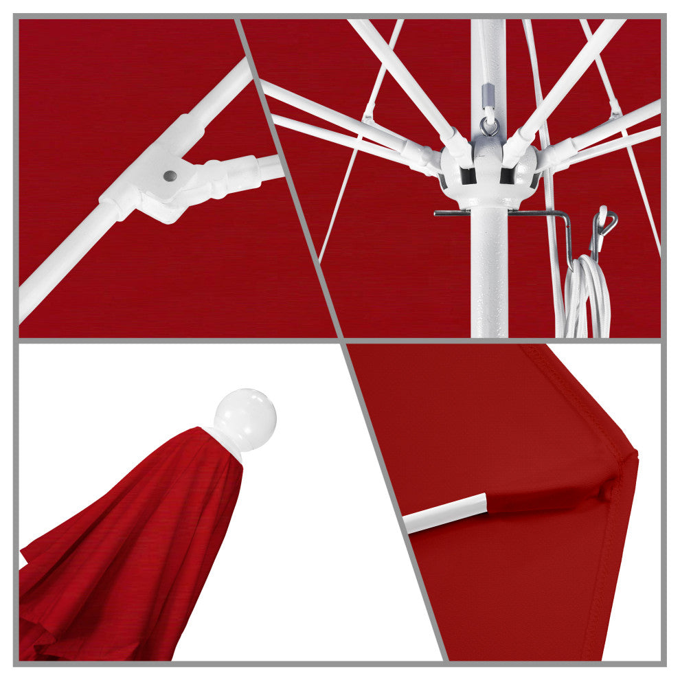 11' Fiberglass Umbrella White, Pacifica, Red, 11'
